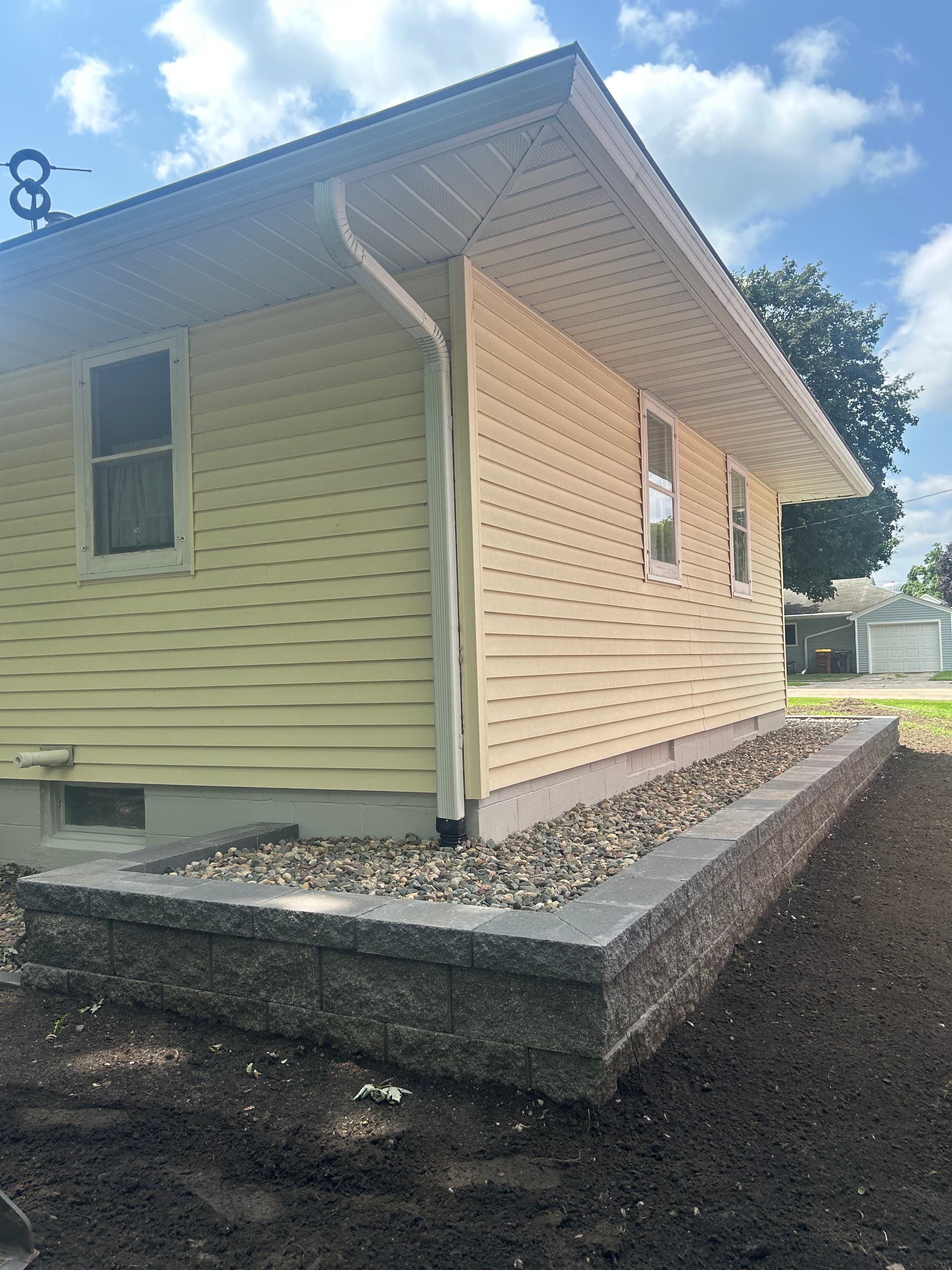 Gallery photos for Retaining Walls, Rock Beds, Stamped Patio and More - Full Yard Overhaul: Image #1