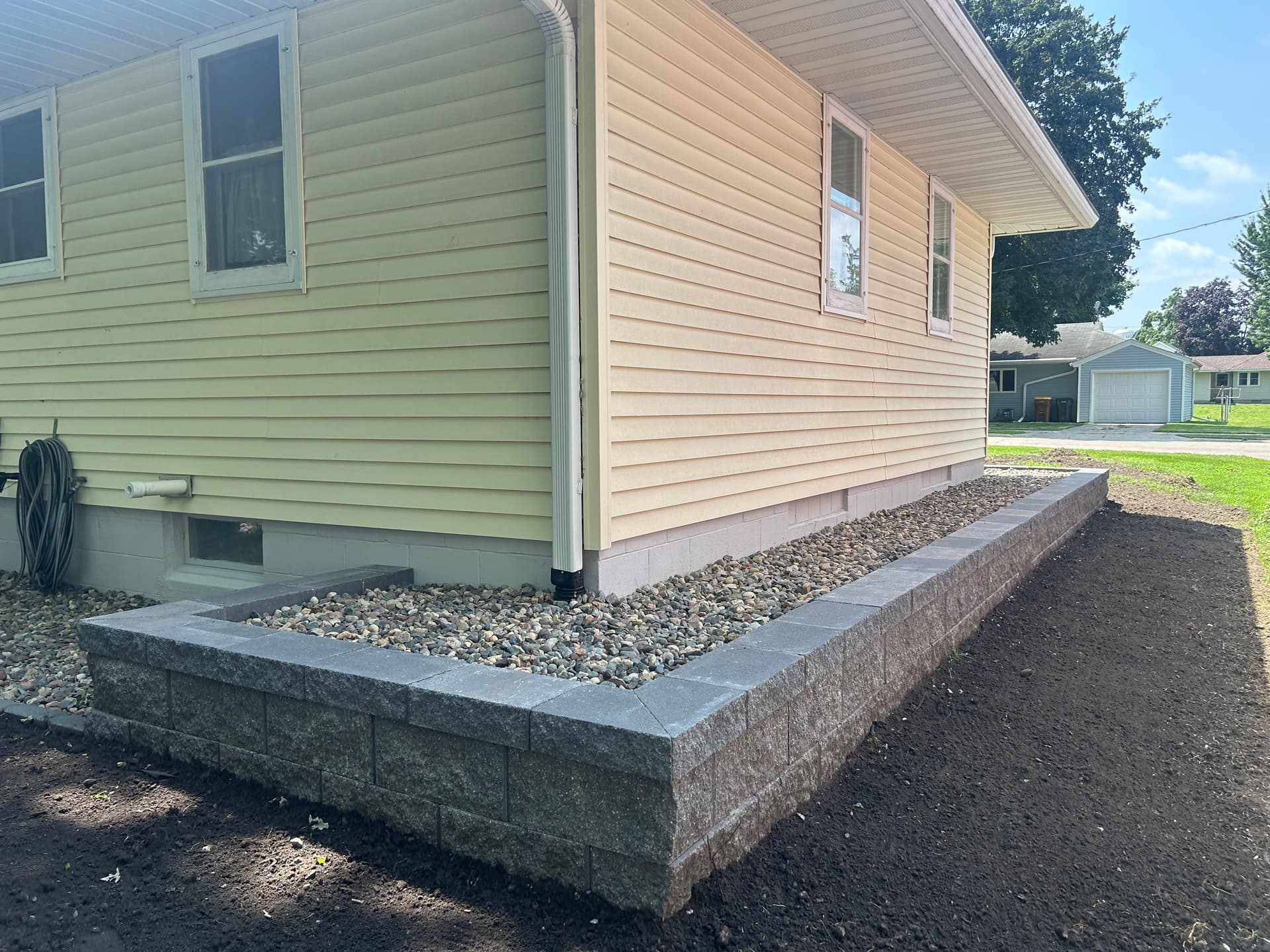 Gallery photos for Retaining Walls, Rock Beds, Stamped Patio and More - Full Yard Overhaul: Image #5